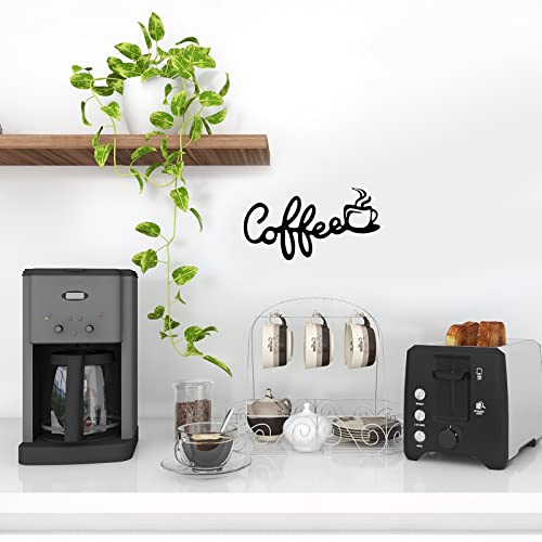 Metal Coffee Cup Word Wall Art for Cafe