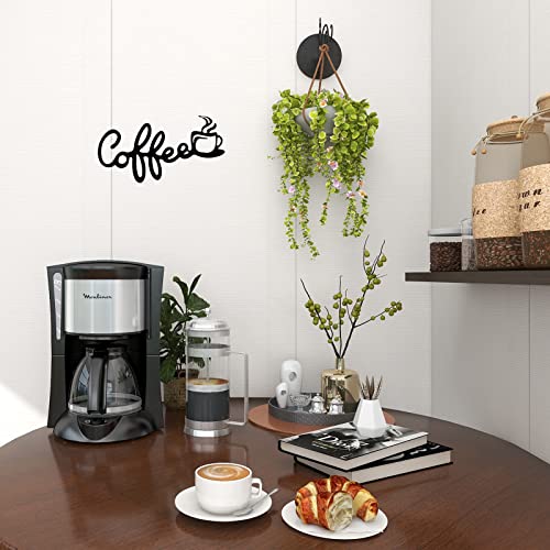 Metal Coffee Cup Word Wall Art for Cafe