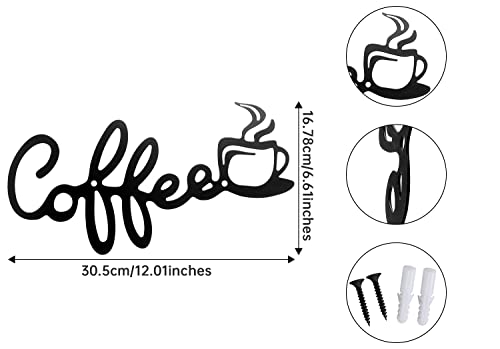 Metal Coffee Cup Word Wall Art for Cafe