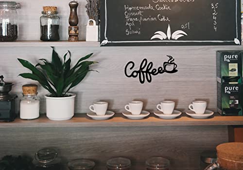 Metal Coffee Cup Word Wall Art for Cafe