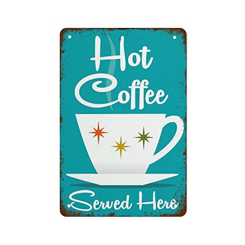Retro Coffee Cup Metal Tin Sign Home Kitchen Decor