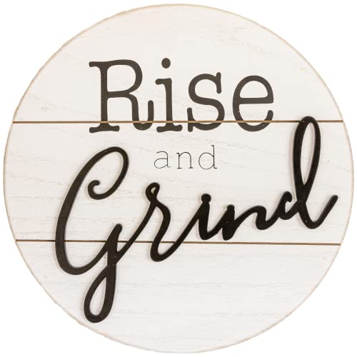 Rise and Grind' Coffee Bar Sign - Modern Farmhouse