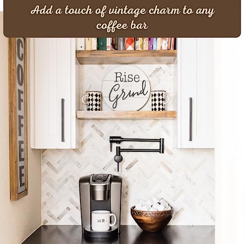 Rise and Grind' Coffee Bar Sign - Modern Farmhouse