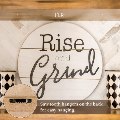 Rise and Grind' Coffee Bar Sign - Modern Farmhouse