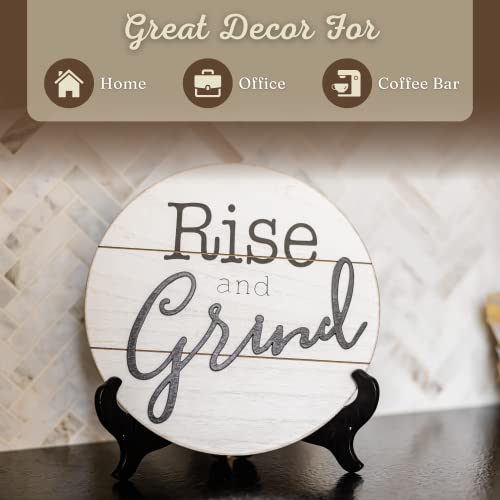 Rise and Grind' Coffee Bar Sign - Modern Farmhouse