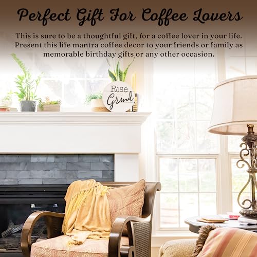 Rise and Grind' Coffee Bar Sign - Modern Farmhouse