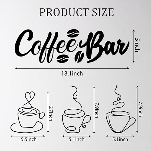 Rustic Coffee Bar Sign Set for Kitchen Decor