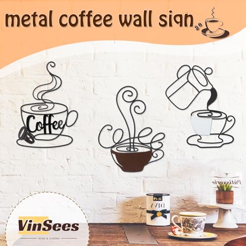 Coffee Bar Signs Decor, Set of 3 Black
