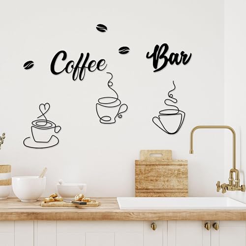 Rustic Coffee Bar Sign Set for Kitchen Decor