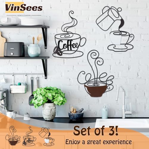 Coffee Bar Signs Decor, Set of 3 Black