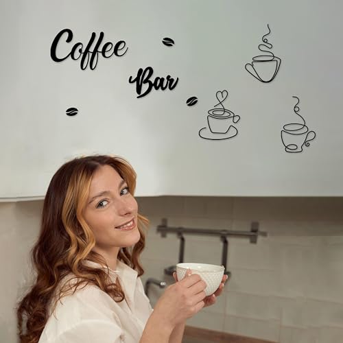 Rustic Coffee Bar Sign Set for Kitchen Decor