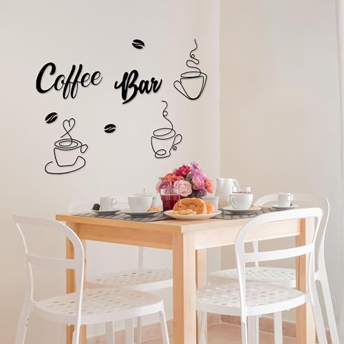 Rustic Coffee Bar Sign Set for Kitchen Decor