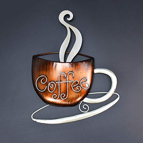 Metal Coffee Cup Wall Sculpture for Kitchen/Home/Restaurant/Cafe