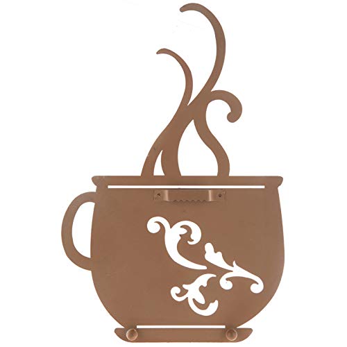 Antique White Metal Coffee Cup Wall Decor