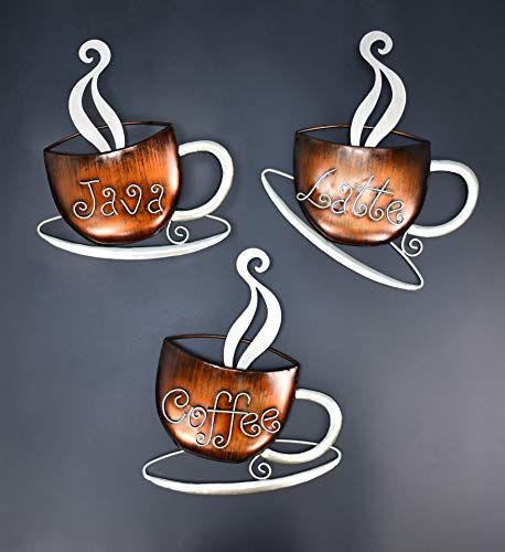 Metal Coffee Cup Wall Sculpture for Kitchen/Home/Restaurant/Cafe