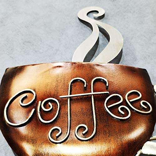 Metal Coffee Cup Wall Sculpture for Kitchen/Home/Restaurant/Cafe