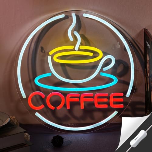 Neon Coffee Cup LED Wall Decor for Shop & Home