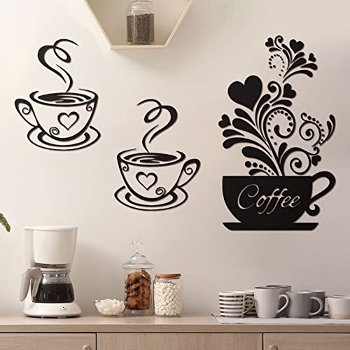 Coffee Tea Cup Flower Wall Stickers for Kitchen