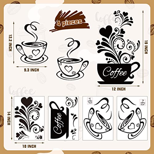 Coffee Tea Cup Flower Wall Stickers for Kitchen