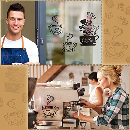 Coffee Tea Cup Flower Wall Stickers for Kitchen