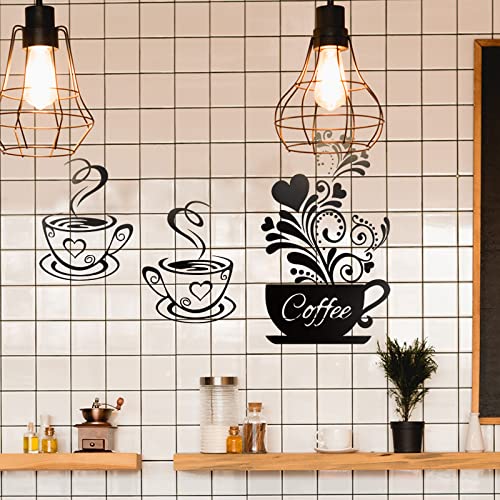 Coffee Tea Cup Flower Wall Stickers for Kitchen