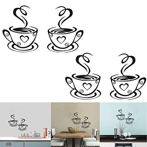 Luckycivia Coffee Tea Cup Vinyl Wall Decal Set