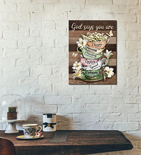 Christian Cross Kitchen Decor Wall Art for Coffee Tea