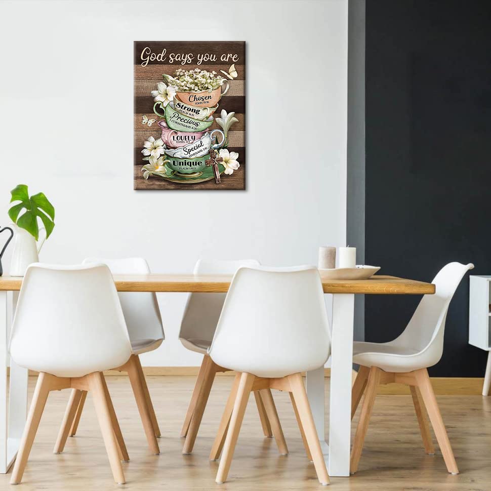 Christian Cross Kitchen Decor Wall Art for Coffee Tea