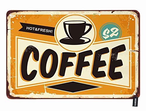 HOSNYE Coffee Shop Vintage Metal Tin Sign 8x12