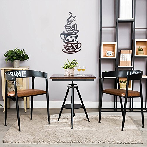 Rustic Metal Coffee Cups Wall Decor for Home Office