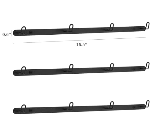 Rustic Metal Coffee Cup Holder with 12 Cup Hooks