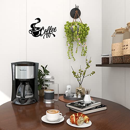 Metal coffee cup wall decor for coffee station