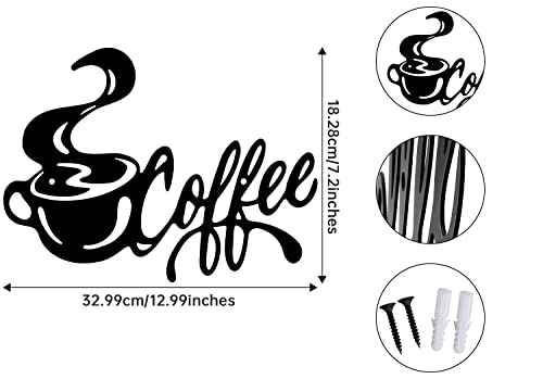 Metal coffee cup wall decor for coffee station