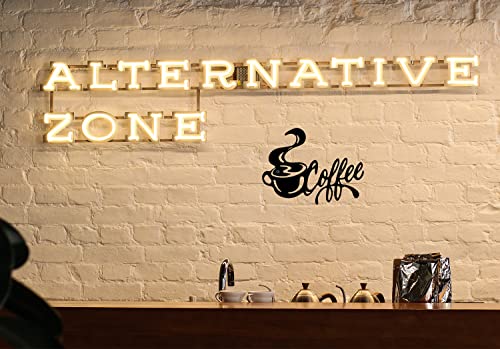 Metal coffee cup wall decor for coffee station