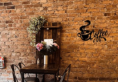 Metal coffee cup wall decor for coffee station