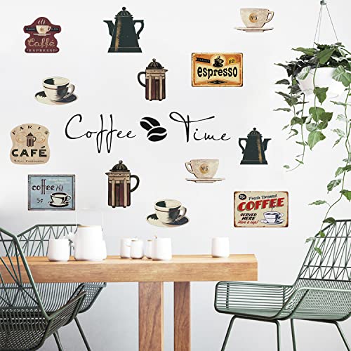 Runtoo Coffee Bar Wall Decals Cafe Kitchen Decor