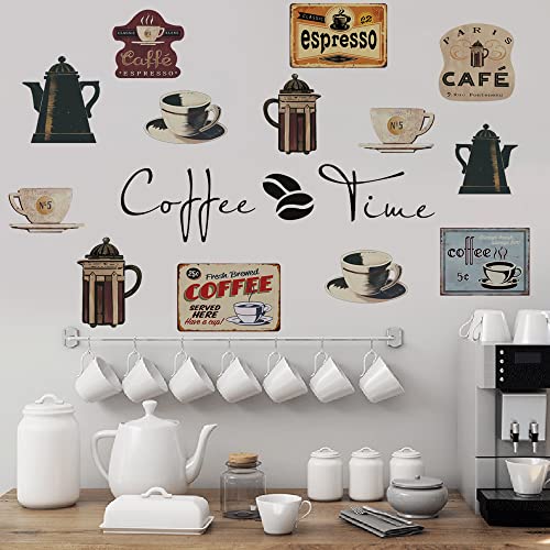 Runtoo Coffee Bar Wall Decals Cafe Kitchen Decor