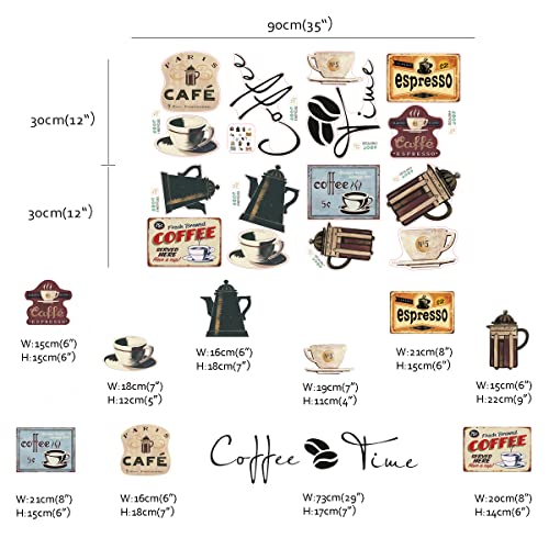 Runtoo Coffee Bar Wall Decals Cafe Kitchen Decor