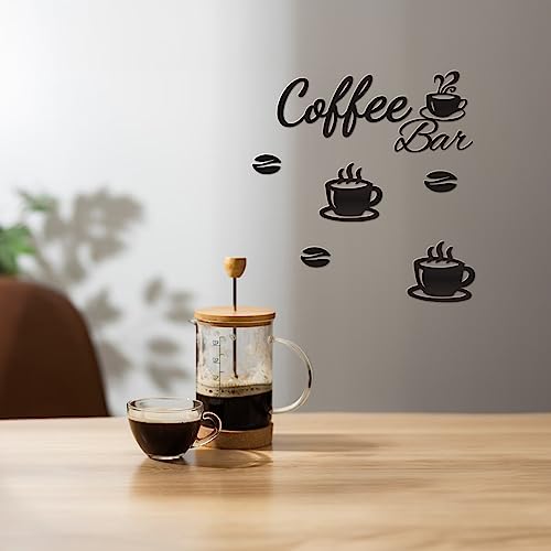 Rustic Coffee Wall Art Decor with Beans & Cups