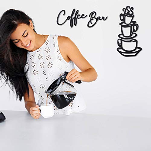 Coffee Bar Sign Rustic Wooden Cup Wall Art