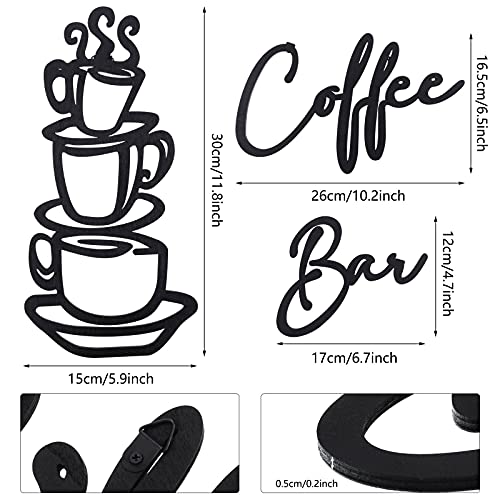 Coffee Bar Sign Rustic Wooden Cup Wall Art