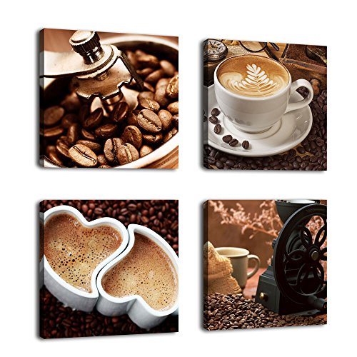 Modern Coffee Kitchen Wall Art Set - 16"" x 16"" x 4