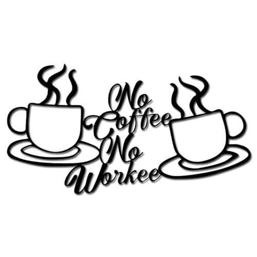 Metal Coffee Cup Sign Wall Decor Café Themed Art