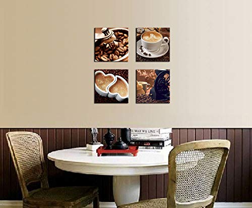 Modern Coffee Kitchen Wall Art Set - 16"" x 16"" x 4