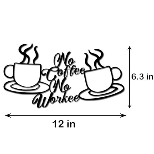 Metal Coffee Cup Sign Wall Decor Café Themed Art