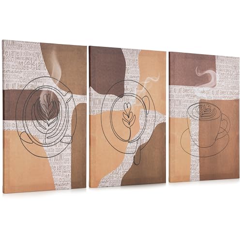 Boho Coffee Wall Art Set - Rustic Cafe Decor
