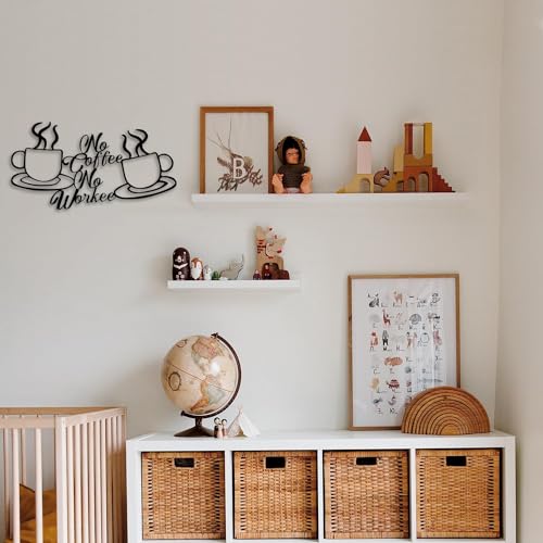 Metal Coffee Cup Sign Wall Decor Café Themed Art