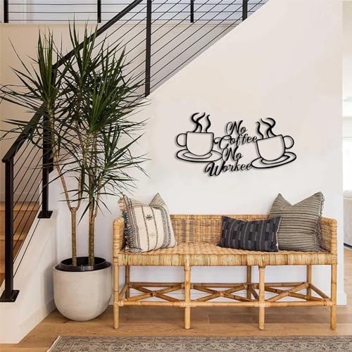 Metal Coffee Cup Sign Wall Decor Café Themed Art