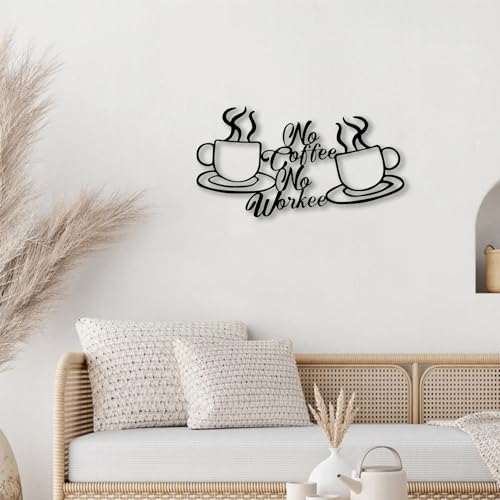 Metal Coffee Cup Sign Wall Decor Café Themed Art