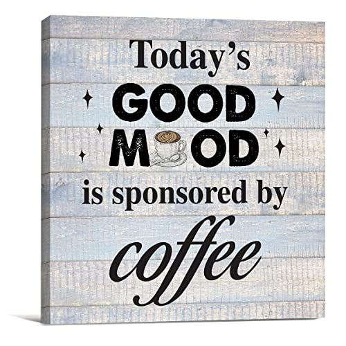 Coffee Lover Wall Art Decor - Rustic 8x8 Inch